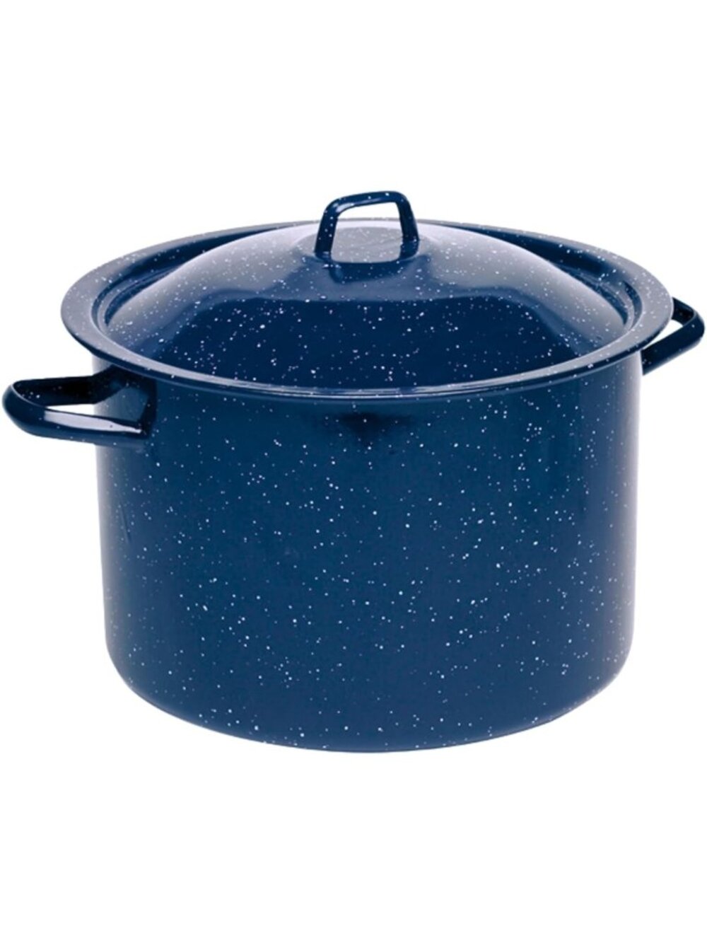 IMUSA USA Blue Enamel Stock Pot with Lid 12-Quart Speckled (C20666-10646W)